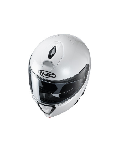 HJC I-90 SOLID PEARL WHITE FLIP-UP MOTO ŠALMAS