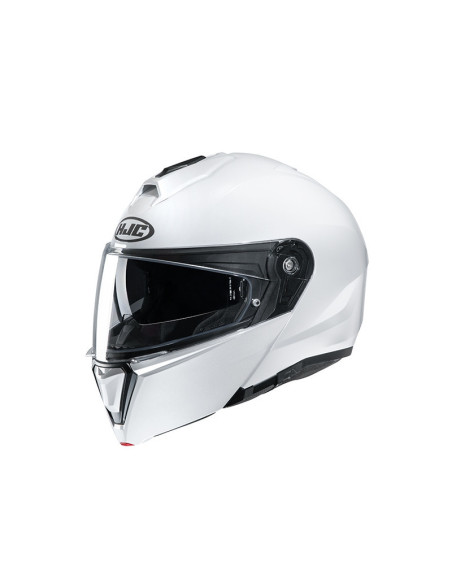 HJC I-90 SOLID PEARL WHITE FLIP-UP MOTO ŠALMAS