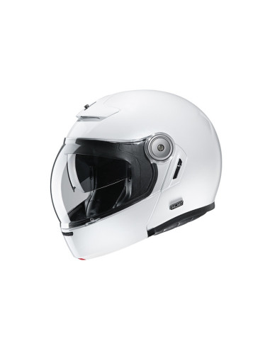 HJC V90 SOLID WHITE FLIP-UP MOTO ŠALMAS