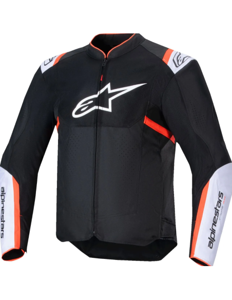 ALPINESTARS T-SPS AIR V2 BLACK/WHITE/RED FLUO SUMMER TEXTILE MOTO JACKET