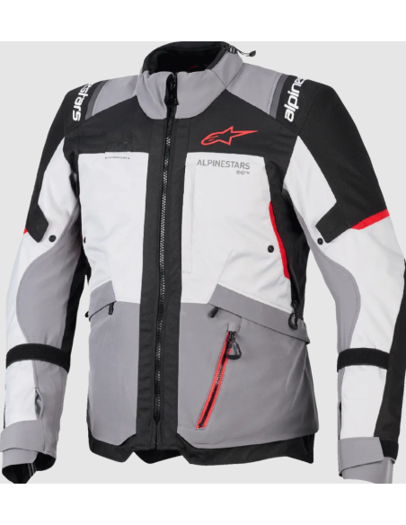 ALPINESTARS ANDES V4 DRYSTAR GRAY/BLACK/RED TEXTILE MOTO JACKET
