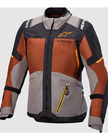 ALPINESTARS ANDES V4 DRYSTAR BLACK/BROWN/RUST TEXTILE MOTO JACKET