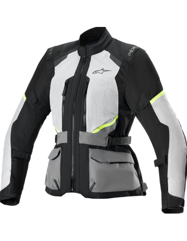 ALPINESTARS WOMEN'S STELLA ANDES AIR DRYSTAR BLACK/GRAY/WHITE TEXTILE MOTO JACKET