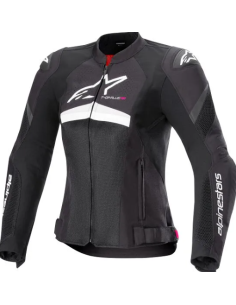 ALPINESTARS MOTERIŠKA STELLA T-GP+R V4 AIR BLACK/WHITE TEKSTILINĖ MOTO STRIUKĖ