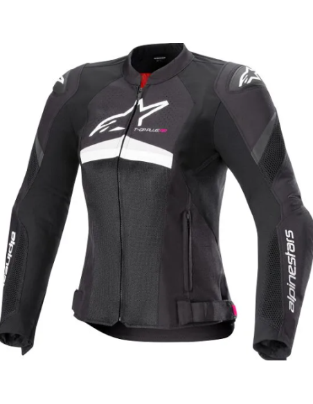 ALPINESTARS WOMEN'S STELLA T-GP+R V4 AIR BLACK/WHITE TEXTILE MOTO JACKET
