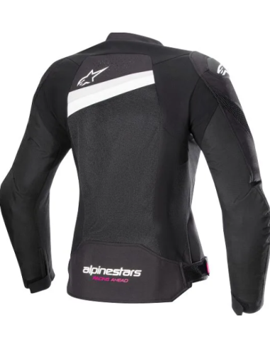 ALPINESTARS WOMEN'S STELLA T-GP+R V4 AIR BLACK/WHITE TEXTILE MOTO JACKET