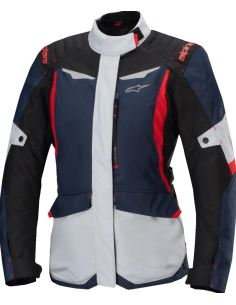 ALPINESTARS WOMEN'S STELLA ST-1 BLACK/BLUE/GRAY/RED WATERPROOF BLACK TEXTILE MOTO JACKET