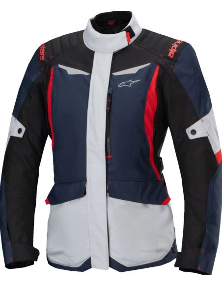 ALPINESTARS WOMEN'S STELLA ST-1 BLACK/BLUE/GRAY/RED WATERPROOF BLACK TEXTILE MOTO JACKET