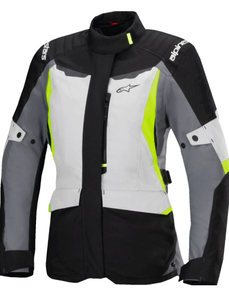 ALPINESTARS ЖЕНСКАЯ МОТОКУРТКА STELLA ST-1 ЧЕРНЫЙ/СИНИЙ/СЕРЫЙ/ФЛУОРЕСЦЕНТНЫЙ ЖЕЛТЫЙ ВОДОНЕПРОНИЦАЕМЫЙ ЧЕРНЫЙ ТЕКСТИЛЬ