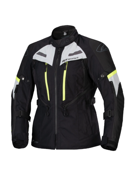 ALPINESTARS WOMEN'S STELLA BOGOTA PRO DRYSTAL BLACK/GRAY TEXTILE MOTO JACKET