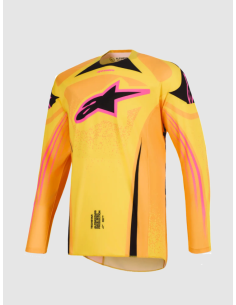 ALPINESTARS TECHSTAR NOMUR PINK/YELLOW/ORANGE CROSS-COUNTRY MOTO JACKET