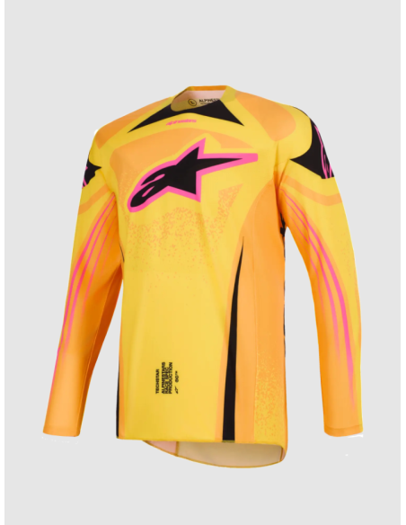 ALPINESTARS TECHSTAR NOMUR PINK/YELLOW/ORANGE CROSS-COUNTRY MOTO JACKET