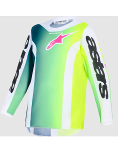 ALPINESTARS KIDS FLUID PORTL BLACK/GREEN/WHITE CROSS MOTO JACKET