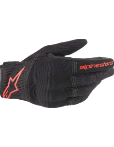 ALPINESTARS COOPER BLACK/FLUORESCENT RED MOTO PIRŠTINĖS