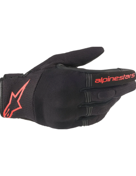 ALPINESTARS COOPER BLACK/FLUORESCENT RED MOTO GLOVES