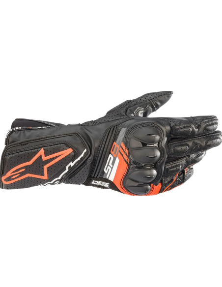 ALPINESTARS SP-8 V3 BLACK/FLUORESCENT RED MOTO GLOVES