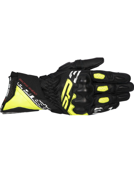 ALPINESTARS SP-3 BLACK/WHITE/FLUORESCENT YELLOW MOTO GLOVES