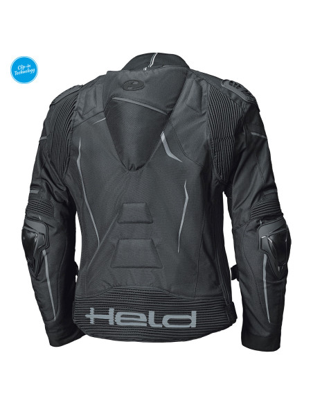 HELD SAFER SRX BLACK TEKSTILINĖ MOTO STRIUKĖ