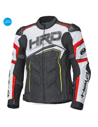 HELD SAFER SRX BLACK/WHITE/RED TEXTILE MOTO JACKET
