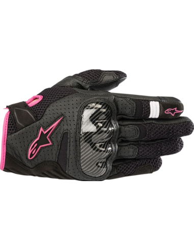 ALPINESTARS WOMEN'S STELLA SMX-1 AIR V2 BLACK/FUCHSIA MOTO GLOVES
