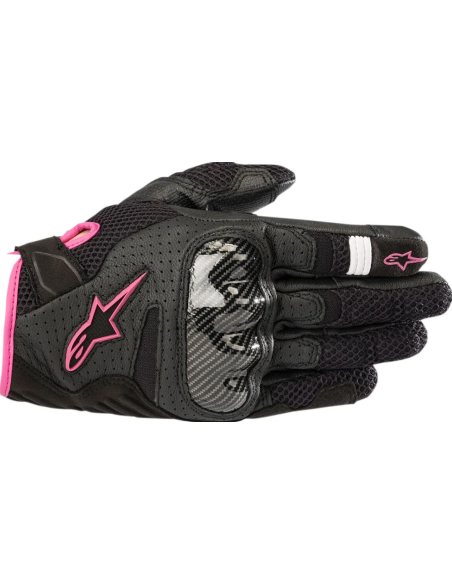 ALPINESTARS WOMEN'S STELLA SMX-1 AIR V2 BLACK/FUCHSIA MOTO GLOVES