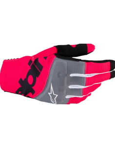 ALPINESTARS TECHSTAR MX BLACK/GRAY/FLUORESCENT PINK KROSINĖS MOTO PIRŠTINĖS