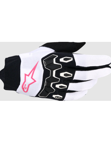 ALPINESTARS MOTERIŠKOS STELLA FULL BORE V2 BLACK/WHITE/FLUORESCENT PINK KROSINĖS MOTO PIRŠTINĖS
