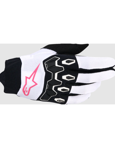 ALPINESTARS WOMEN'S STELLA FULL BORE V2 BLACK/WHITE/FLUORESCENT PINK CROSS-COUNTRY MOTO GLOVES
