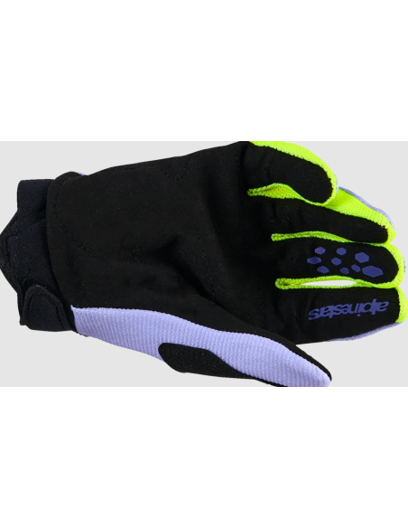 ALPINESTARS VAIKIŠKOS FULL BORE V2 BLACK/PURPLE/FLUORESCENT YELLOW KROSINĖS MOTO PIRŠTINĖS