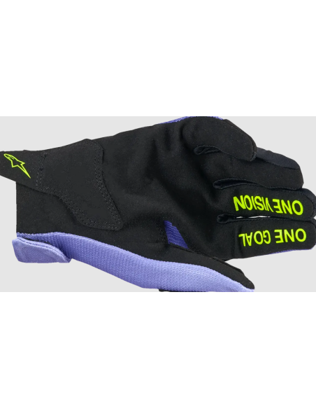 ALPINESTARS VAIKIŠKOS RADAR BLACK/PURPLE/FLUORESCENT YELLOW KROSINĖS MOTO PIRŠTINĖS