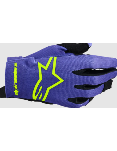 ALPINESTARS VAIKIŠKOS RADAR BLACK/PURPLE/FLUORESCENT YELLOW KROSINĖS MOTO PIRŠTINĖS