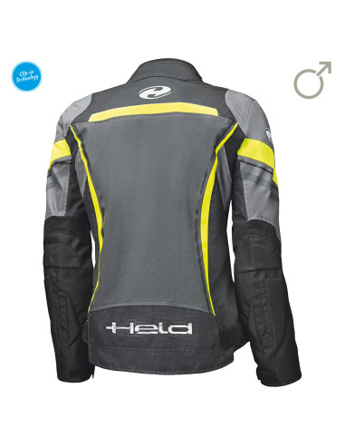 HELD ЖЕНСКАЯ ТЕКСТИЛЬНАЯ МОТОКУРТКА BAXLEY GREY/YELLOW FLUO
