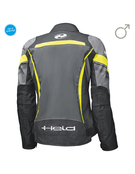HELD ЖЕНСКАЯ ТЕКСТИЛЬНАЯ МОТОКУРТКА BAXLEY GREY/YELLOW FLUO