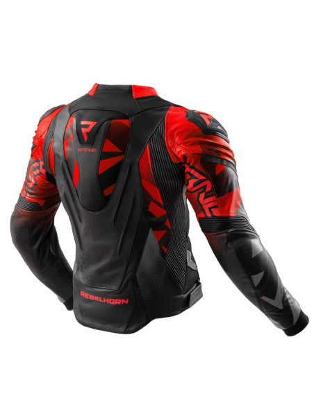 REBELHORN INFERNO RED LEATHER MOTO JACKET