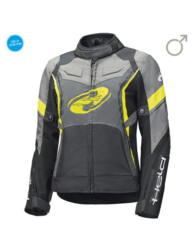 HELD BAXLEY GREY/YELLOW FLUO WOMEN'S TEXTILE MOTO JACKET