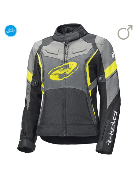 HELD ЖЕНСКАЯ ТЕКСТИЛЬНАЯ МОТОКУРТКА BAXLEY GREY/YELLOW FLUO