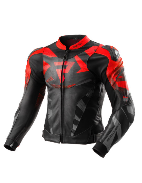 REBELHORN INFERNO RED LEATHER MOTO JACKET