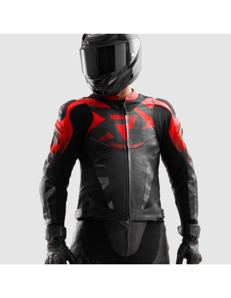 REBELHORN INFERNO RED LEATHER MOTO JACKET