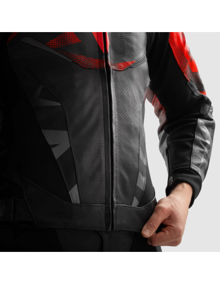 REBELHORN INFERNO RED LEATHER MOTO JACKET