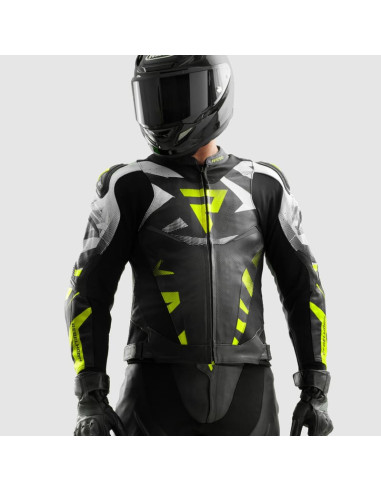 REBELHORN INFERNO YELLOW LEATHER MOTO JACKET
