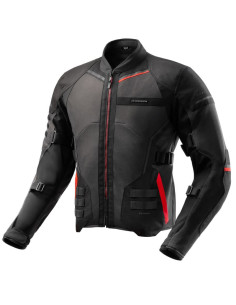 REBELHORN SCANDAL RED TEXTILE MOTO JACKET