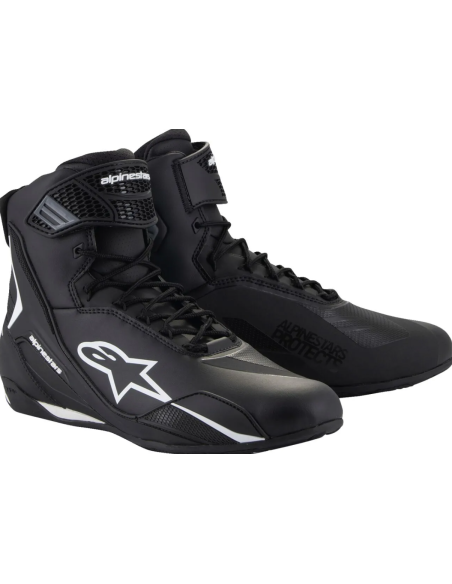 ALPINESTARS FASTER-4 BLACK/WHITE MOTO SHOES