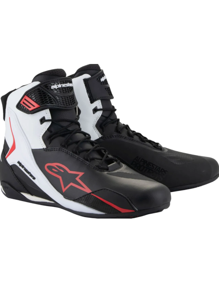 ALPINESTARS FASTER-4 BLACK/WHITE/RED MOTO BOOTS