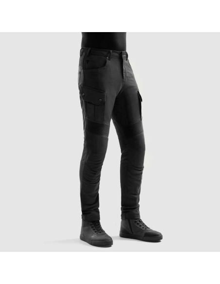 REBELHORN FASTER BLACK MOTO JEANS