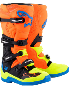 ALPINESTARS TECH 5 BLACK/BLUE/FLUO YELLOW/FLUO ORANGE CROSS MOTO BOOTS