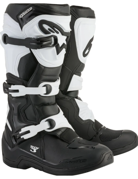 ALPINESTARS TECH 3 BLACK/WHITE CROSS MOTO BOOTS