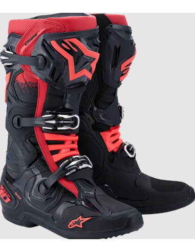 ALPINESTARS МОТОБОТИНКИ TECH 10 ЧЕРНЫЙ/КРАСНЫЙ КРОСС
