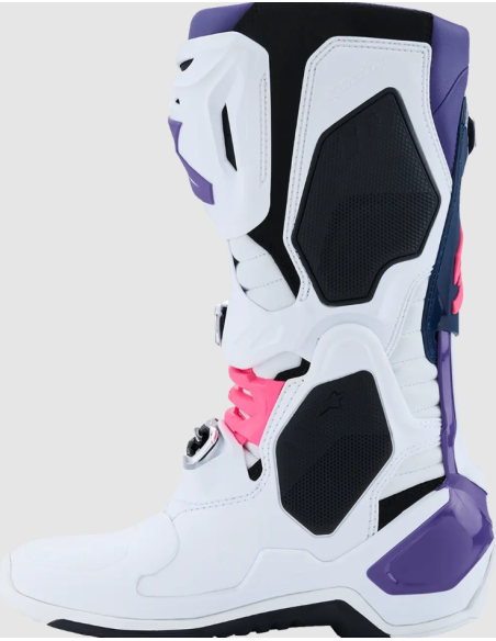 ALPINESTARS TECH 10 BLACK/NAVY/FLUO PINK/VIOLET CROSS MOTO BOOTS