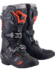 ALPINESTARS МОТОБОТИНКИ TECH 10 BLACK/FLUORESCENT RED CROSS