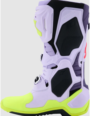 ALPINESTARS TECH 10 SUPERVENTED BLACK/FLUO YELLOW/DIVA PINK CROSS MOTO BOOTS